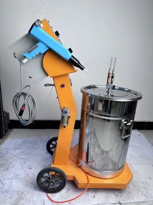 2020 Gema Optiflex 2 B इलेक्ट्रोस्टैटिक पाउडर कोटिंग पेंट स्प्रे मशीन के साथ कोटिंग