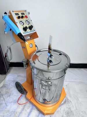 2020 Gema Optiflex 2 B इलेक्ट्रोस्टैटिक पाउडर कोटिंग पेंट स्प्रे मशीन के साथ कोटिंग